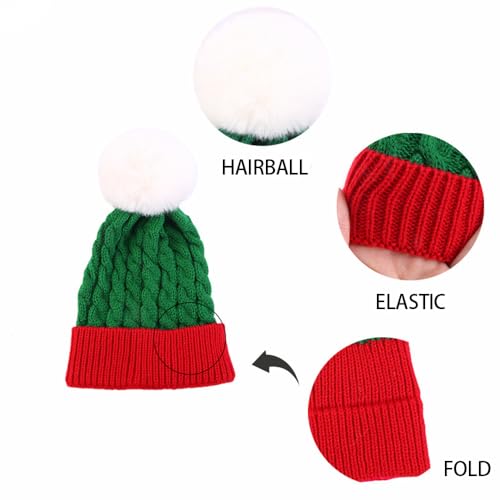 Christmas Knitted Hat for Kid Toddler Baby, Winter Soft Warm Baby Beanie Santa Hat with Pom Pom3