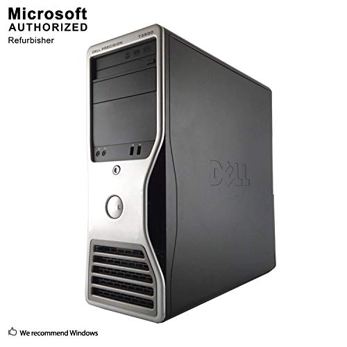 Image of (Refurbished) Dell Precision T3500 Tower High Performance Business Desktop, Intel Core XEON-W3550 3.06GHz up to 3.33GHz, 12GB RAM, 500GB HDD, 256GB SSD (Boot), DVD, Windows 10 Professional, Black