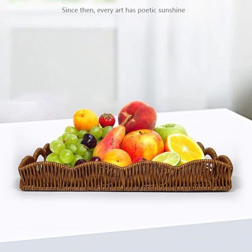 Bandeja de servir de café hecha a mano para pan y frutas en mesa de centro 2