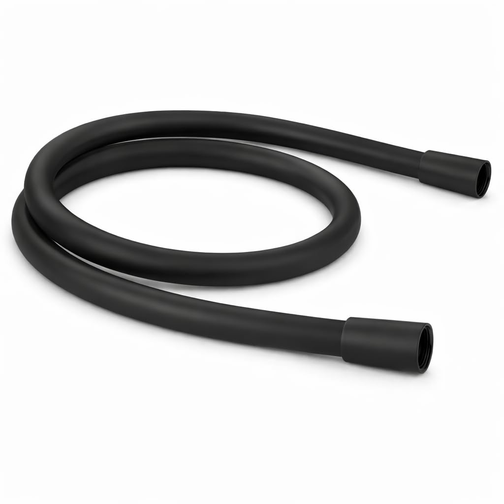 Kartell 1.5m Shower Hoses Universal Replacement for Standard UK Shower Heads High Pressure Flexible Bathroom Shower Pipe Durable Anti Kink Design (Matte Black, OFSHBL1)