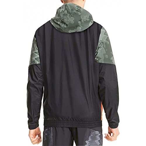 Puma Mens Graphic Hooded Jacket Running Casual Athletic Outerwear Breathable - Black - Size S #TOP1