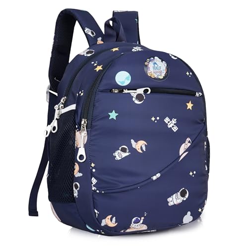 Image of Half Moon Galaxy Pre Nursery to Class 2 School Bags for Kids 2-5 years Boys Girls Bag /3 Compartment Backpack Bagpack 5-7 years Daypack Picnic Back Pack For School /Nursery Going Boy & Girl (Navy)