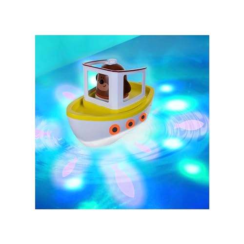 Hey Duggee Lightshow River Boat Underwater Light Show Bath Toy Boat Floats Projects Lights Under Water Squirrel Club CBeebies Age 3 Years Plus Red