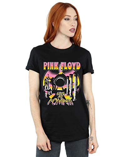 Pink Floyd Women's Live at Pompeii Volcano Boyfriend Fit T-Shirt Black Small
