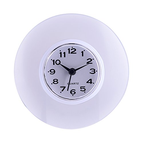 VOBOR Shower Clock with Suction Cup-Waterproof Round Face Arabic Digital Dial Bath Shower Clock Bathroom Kitchen Accessories
