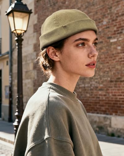 Image of CLAPE Watch Cap Work Beanie Corduroy Docker Leon Brimless Hat Rolled Cuff Harbour Hat