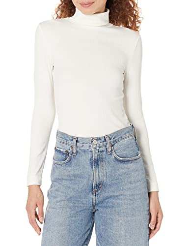 Image of Amazon Essentials Women's Slim-Fit Stretchy Layering Long Sleeve Knit Rib Turtleneck Top (Available in Plus Size), Pack of 2