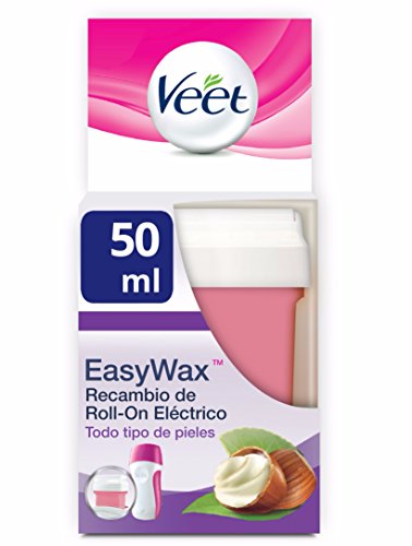 Veet Cera Depilatoria Recambio Roll-On Eléctrico EasyWax con Manteca de Karité para Todo Tipo de Pieles, 50 ml