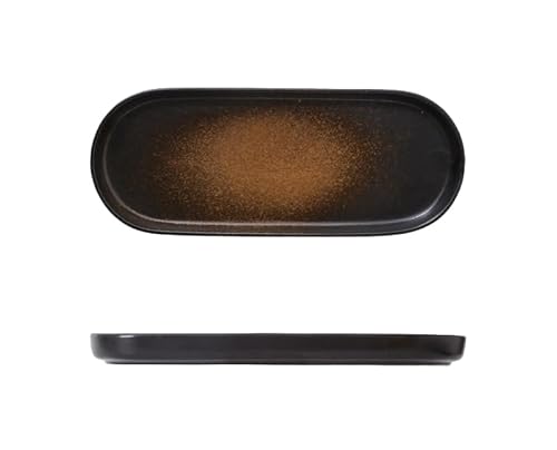 Raineed 寿司皿 長皿 和食器 長角皿 楕円プレート 焼き魚皿 陶器 盛り皿 プレート 和風 おしゃれ 食器 料亭風 サラダ 寿司 刺身 焼肉 焼き物 揚げ物 ギョーザ皿 料理 盛り付け 飲食店 業務用 ホテル レストラン 旅館 飲食店 寿司屋 開店