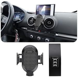 Car Phone Holder Fits for Audi A3 S3 RS3 2014-2020 Accessories,Thick Cases Friendly,Cell Phone Mount for 4.7-7 in Phones,360 Degree Rotation,Easy to Install