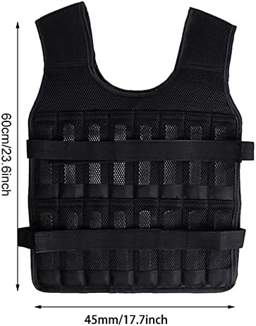 Weighted Vest, Weighted Vests for Men Women, Adjustable Fitness Weight Vests Sports Training Weighted Jacket Strength Exercise Waistcoat for Running Workout Jogging, Load 20KG, Without Weight