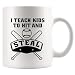 I Teach Kids to Hit and Steal Baseball Coach Gifts Baseball Players Funny Sports Baseball Lovers Novelty Drinkware Ceramic Mug 11 oz White