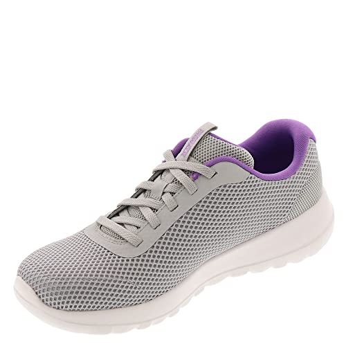 Skechers Performance Women's GO Walk Joy Bungee with Color POP, Gray/Lavender, 8