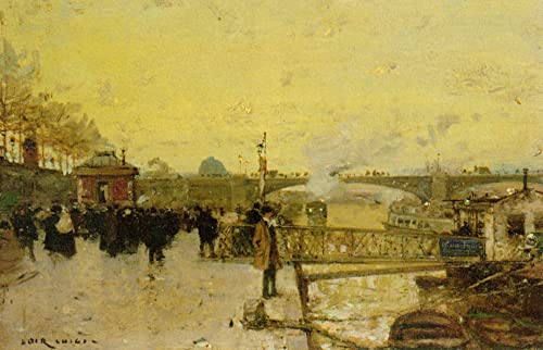 Pintura sobre lienzo abstracta, cuadro decorativo óleo Pont Neuf de Loir 60x90cm para casa