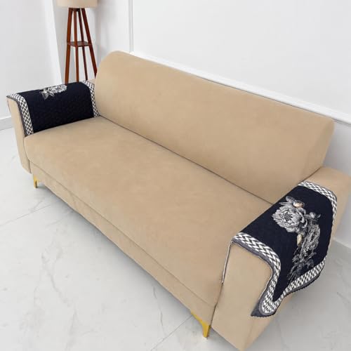 Image of Homerz 'Brooklyn Series' Premium Sofa Cover | Quilted Floral Design | Non-Slip Washable Sofa Protector | Soft Anti Slip Fabric (Ny Grey, 2 pc Armrest, Armrest)