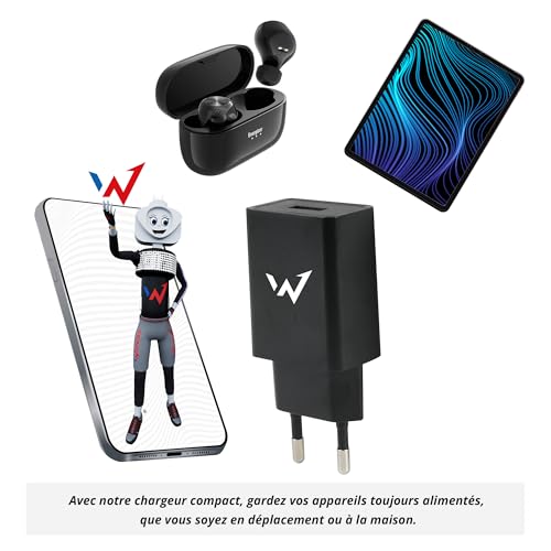W onder Full Power - Ładowarka sieciowa do smartfonów i tabletów - 5W - 1 port USB-A - czarna - wtyczka EU
