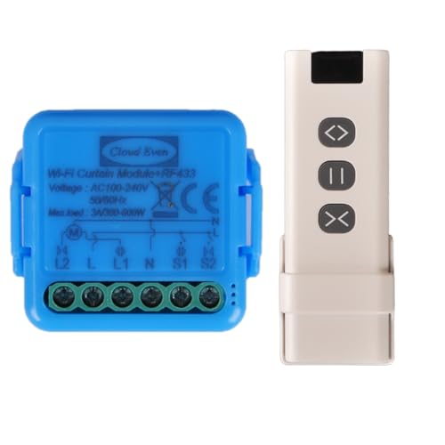 Cloud Even Interruttore Tapparelle WiFi con Telecomando RF, Modulo Interruttore Wifi per Tapparelle Elettriche, Compatibile con Alexa e Google Home,tuya/smartlife app (1)