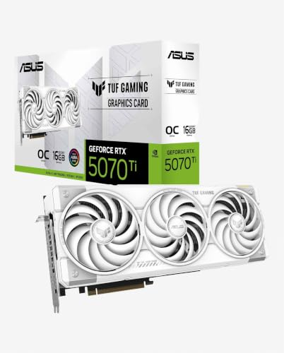 ASUS TUF Gaming GeForce RTX ™ 5070 Ti 16GB GDDR7 White OC Edition Gaming Graphics Card (PCIe® 5.0, HDMI®/DP 2.1, 3.125-slot, Military-Grade Components, Protective PCB Coating, axial-tech Fans) - 17