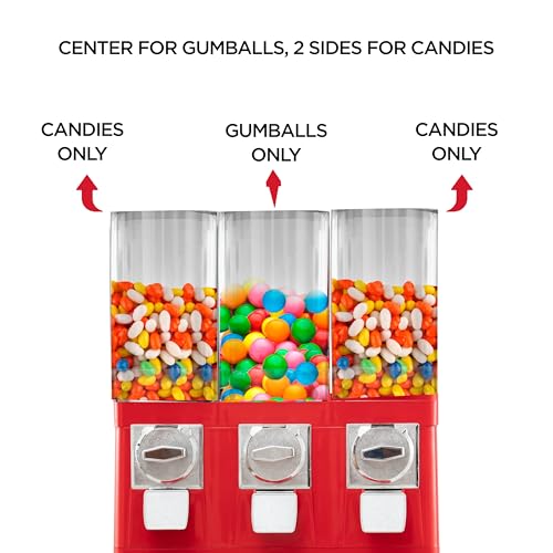 Image of Candy Machine Dispenser Gumball & Candy Vending Machine Supports Large Gum Balls with Coin Operated for Commercial Use Includes Anti Theft Lock Meets FDA Norms