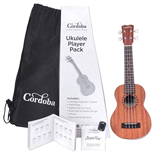 Cordoba Soprano Ukulele Player Pack with Travel Bag
