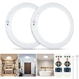 Rechargeable Ceiling Light 2 Pack, Magnetic Wireless Motion Sensor Ceiling Light with Remote, Wireless Dimmable Battery Operated LED Ceiling Lights for Closet Shower Hallway Pantry Shed Porch Stairs
