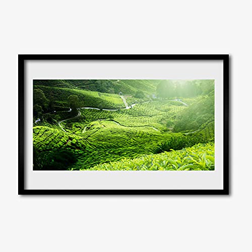 Affiche avec cadre image prairie de nature pour illuminer un salon ou une chambre sombre