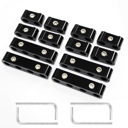 12-Piece Spark Plug Wire Separator and Holder Set for 8mm 9mm 10mm Spark Plug Wire Holder Clips - Keep your wires organized and protected! (black)