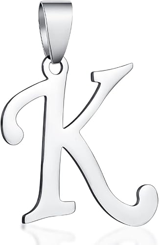 Miniatura 8 de Dijes de acero inoxidable con dije de letra inicial para hacer joyas, collares, pulseras y llaveros