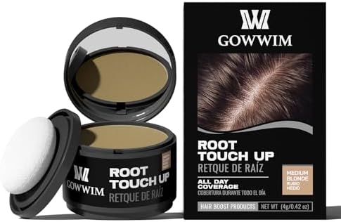 gowwim Hairline Powder (Med-Blonde) Instantly Hair Color Shadow Cover Gray Hair Root, Hair Touch-Up, Thin Hair Powder 0.14 Ounce