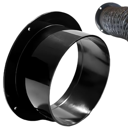 ［UREGISH］ストレートパイプフランジ ABS樹脂 空調 換気 排気口 ダクトコネクター (200mm円型)