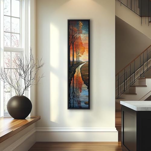Grand tableau mural vertical salon 50x150 impression sur toile de style moderne - 4