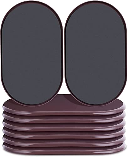 AIRUJIA Wiederverwendbare Möbelgleiter für Teppichoberflächen, schnelles und einfaches Bewegen von schweren Möbeln mit Möbelgleitern, oval, Braun, 8 Stück Cover