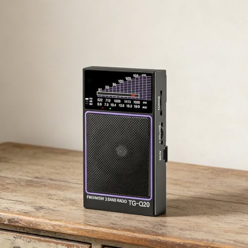Radio portátil AM FM SW, radio portátil recargable, batería recargable de 500 mAh a través de tipo C para oficina en casa