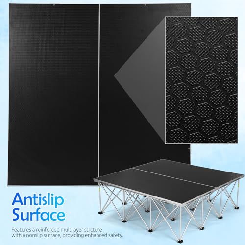Image of 4Pcs Foldable Platform Stage, 8'x8' Wedding Stage Platform