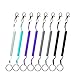DICERO Fishing Coiled Lanyard (Pack of 8 or 12) Accessories Plastic Retractable Coiled Tether with Lobster for Tools 60 Inches Max Stretch