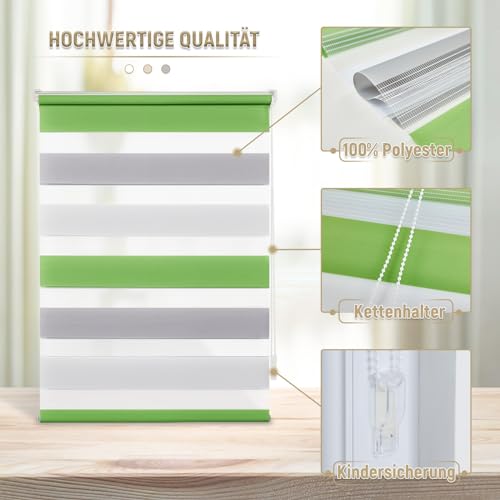 Doppelrollo Deswell Klemmfix ohne Bohren für Fenster