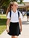 KEREDA Girls Uniform Skirts with Undershorts Casual High Waist Stretchy A-Line Skirts Soft Skorts Fashion Clothes Black 7-8 Years