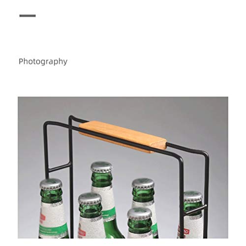 Soporte para botellas de vino de hierro forjado portátil miniatura 4