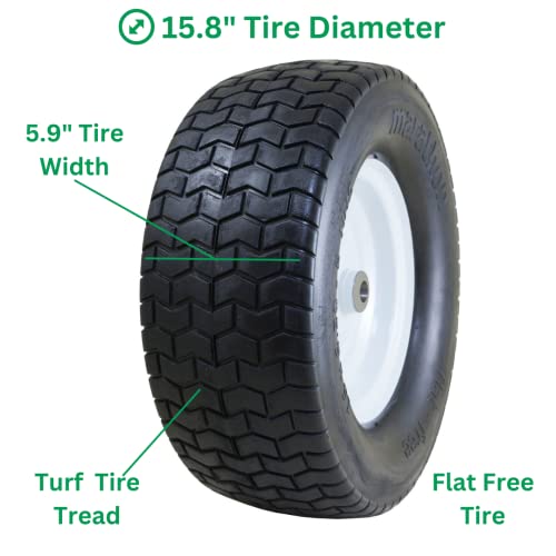 Marathon 16x6.50-8" Flat Free Tire on Wheel, 3" Hub, 3/4" Bushings - Image 6