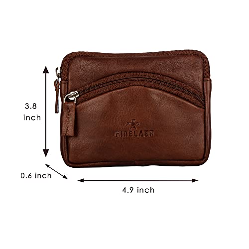 Finelaer Leather Coin Pouch Purse For Men Size 4.9 X 3.8 #TOP1