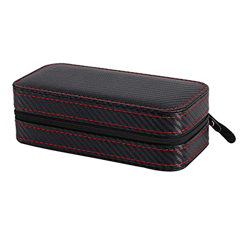 NAJING Boîte De Rangement De Montre à Glissière Organisateur De Support De Montre Double étui De Voyage Protecteur,Carbon Fiber Cover