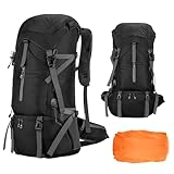 Camping-Rucksack 70 l – erweiterbarer, faltbarer Wander-Tagesrucksack, wasserdichter Outdoor-Reiserucksack für Männer und Frauen, ergonomisch, atmungsaktiv Leichte Trekkingausrüstung mit verstellbaren