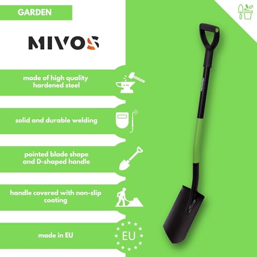 Mivos Ergonomischer Spitzspaten aus gehärtetem Stahl, 110 cm