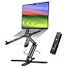 OMOTON 360 Rotating Laptop Stand Riser for Desk, Ergonomic Foldable Computer Stand Adjustable Height Angles for Collaborative Work, Easy Storage Fit Macbooks,All Laptops up to 16 inches, Black