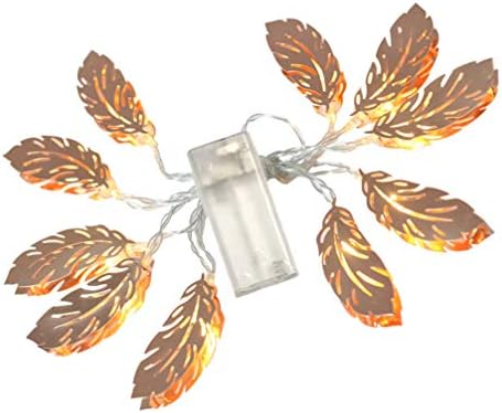 Uonlytech Leaf String Lights, Rose Gold Leaves LED String Lamp, Fairy String Lights for Party Christmas(10 LED, 1.5 M)