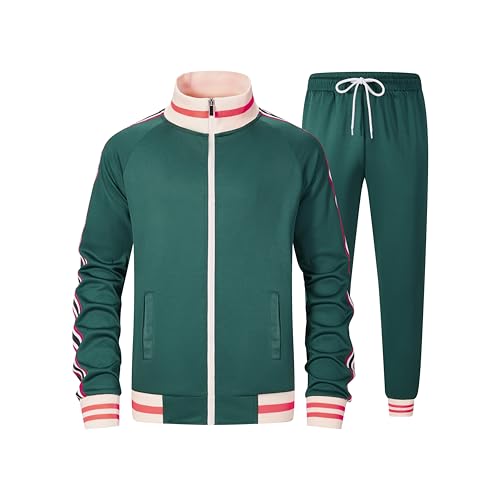 Men's Track suits Sets Long Sleeve Full-zip Sweatsuit Active Jackets and Pants 2 Piece Outfits2