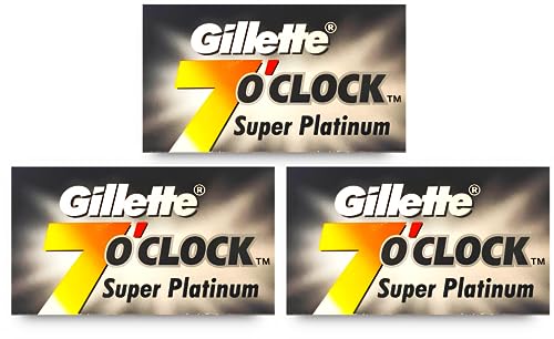 30 Gillette 7 o' Clock Super Platinum Sword Double Edge Razor Blades