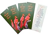 Cardinal Bookmark Pack with Message from Heaven Poem on Back Memorial Bulk Pack, Set of 5