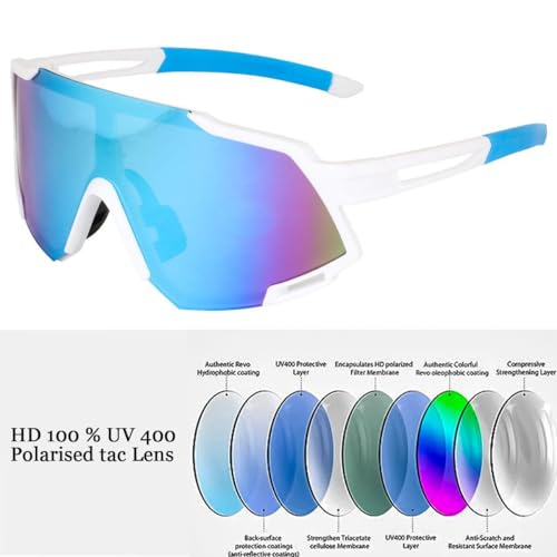 Image of Sports Sunglasses for Men & Women | UV400 Protective Shield Lens | Lightweight Cycling Glasses for Running, Cricket, Bike Riding, Driving, Baseball, Fishing & Outdoor Sports