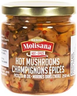 Regina Molisana Hot Pickled Mushrooms in Oil, 250 milliliters